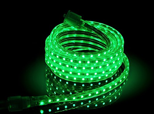 UL Listed, 13 Feet,Super Bright 3600 Lumen, Blue, Dimmable, 110-120V AC Flexible Flat LED Strip Rope Light, 240 Units 5050 SMD LEDs, Indoor Outdoor Use, Ready to use - color: Green