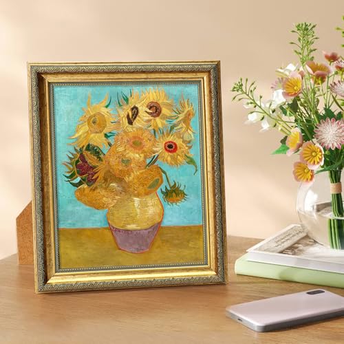 Ornate 8x10 Picture Frame Set of 2, Vintage 8 x 10 Photo Frame for Wall Hanging and Tabletop Display, Distressed Gold Color, Picture Frames 8x10, 2 Pack - color: Gold Distressed, size: 8x10-2P