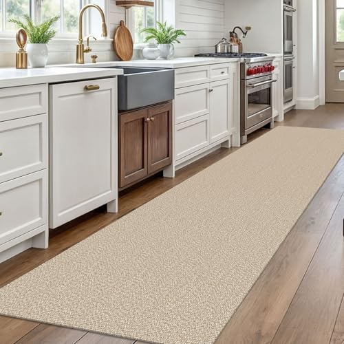 Washable Runner Rug, Non Slip Hallway Runner, 3x10 Ft, Sand/Beige | Washable Braided Runner Carpet, Non Slip Rubber Dot Backed, For Hallway, Kitchen, Entryway, Bedroom, Laundry Room, Foyer - color: Sand/Beige, size: 3' x 10' (Rectangular)