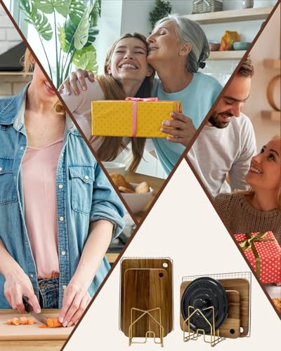2 Pack Pot Lid Organizer Cutting Board Holder Inside Cabinet 304 Stainless Steel Pot and Pan Organizer Under Cabinet Cookie Sheet Bakeware Serving Tray Cooling Rack Stand Kitchen Countertop Matte Gold - color: 2 Packs Matte Gold