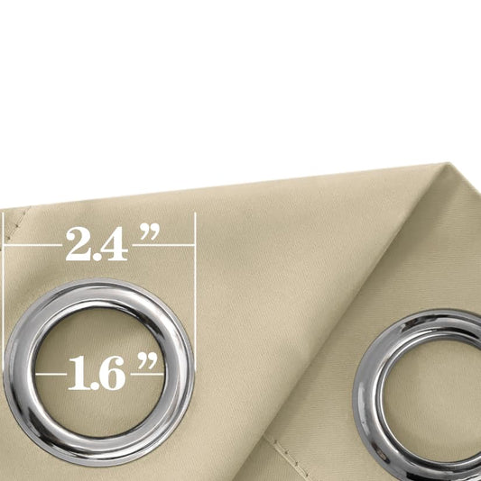 Mrs.Naturall Biscotti Beige Curtains 34x45 Inches Long for Dining Room 2 Panels Blackout Room Darkening Curtain for Bedroom - color: Biscotti Beige, size: 34"W x 45"L (Pack of 2)