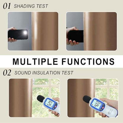 XWZO Full Shading Blackout Curtains 45 Inches Length - Heat and Light Blocking Ring Top Window Drapes with Black Liner Backing for Bedroom Sewn with Tiebacks, Cappuccino, W38 x L45, Set of 2 Panels - color: Cappuccino, size: 38"W x 45"L (Pack of 2)