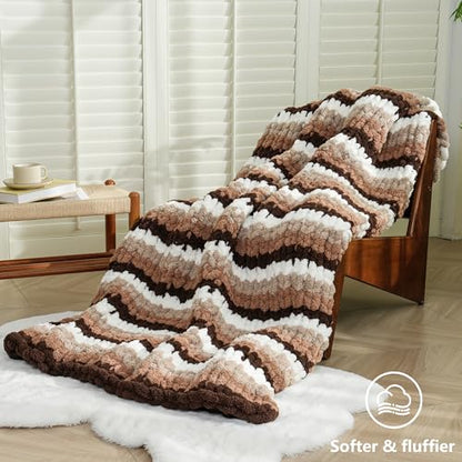 Cozyful Chunky Yarn for Hand Knitting - #10 Chunky Chenille Yarn, Jumbo Big Thick Chunky Yarns for Crocheting, Super Bulky Chunky Knit Blanket Yarns, 8 Skein (22yd, 8oz/Skein), Cream & Khaki - color: Cream & Khaki