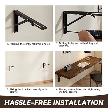 Wall Mounted Folding Table Desk，Multifunctional Solid Wood Folding Floating Wall Desk Fold Down Shelf, for Small Space Kitchen & Dining Room Computer(Plate Thickness 1.18, W55.1” X D17.7”) - color: Plate Thickness 1.18, size: W55.1” X D17.7”