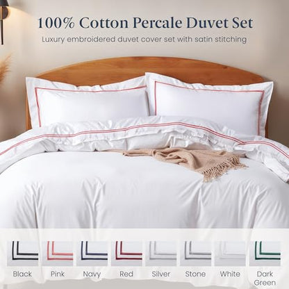 Ella Jayne Twin Duvet Cover 100% Cotton Percale Soft Red Design 2 Pcs | Duvet Cover Twin | Soft Cotton Percale | 68 x 90 Inch Cover | Includes 1 Matching Pillow Sham | Red Design - color: Red, size: Twin/Twin XL