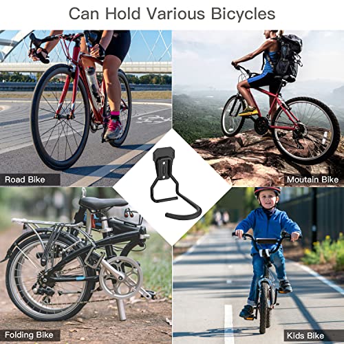 Housolution Bike Wall Mount with Fixed Hook, [2 Pack] Bike Storage Rack | Bike Rack Vertical Stand for Garage - Easily Hang/Detach - with Screws Iron Bike Hanger Brackets - size: 2 PCS