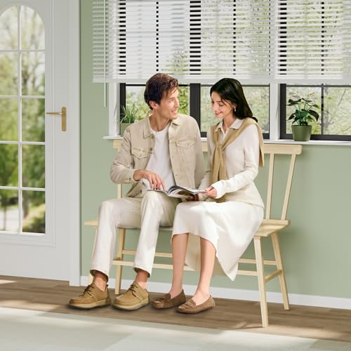 APRTAT Bamboo Entryway Bench, Dining Bench with Spindle Back (Natural) | Natural Bamboo & H-Shaped Support, Spindle Back, Ideal for entryways, bedrooms, outdoor settings, Easy Assembly & Clean - color: Natural, style: Without Arms