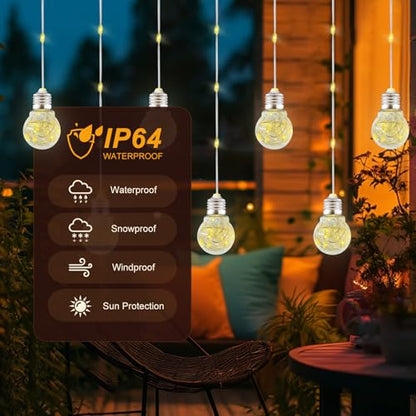 Wishing Ball Curtain Lights LED Window Hanging Lights with Remote, USB Powered Twinkle Globe Fairy String Lights for Wedding Party Bedroom Christmas Indoor Outdoor Decoration (Warm White)