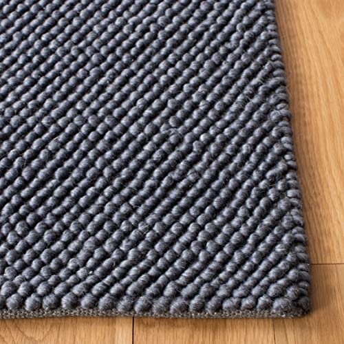SAFAVIEH Natura Collection Runner Rug - 2'3" x 7', Dark Grey, Handmade Wool, Ideal for Bedroom, Foyer, Hallway, Entryway (NAT425H) - color: Dark Grey, size: 2'3" x 7' (Runner)