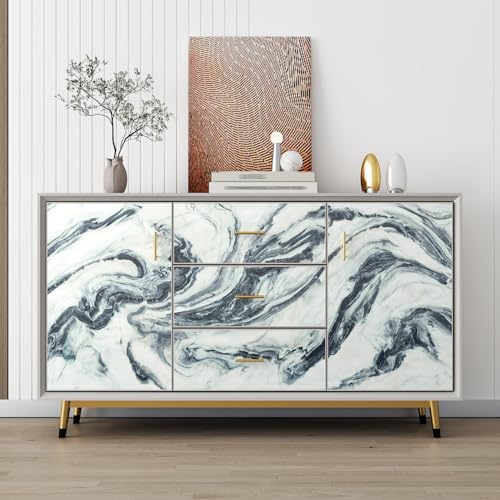 Blue/White Marble Contact Paper Peel and Stick for Countertops | Glossy Marble Wallpaper Self Adhesive Removable Contact Paper for Kitchen Backsplash Cabinet Bathroom Vinyl Wrap 15.7"×78.7" - color: Blue White