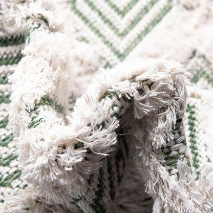 Rugs.com - Sabrina Soto Casa Rug – 8 Ft Runner Green Textured Cotton Runner Modern Geometric Design, Perfect for Hallways and Entryways - color: Green, size: 2'3" x 8' (Runner)