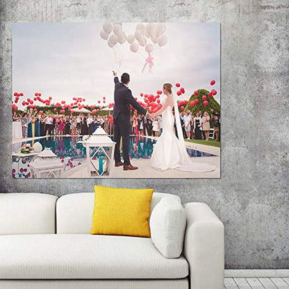 Customized Small Wall Mural with Your Wedding Photos, Removable Self-Adhesive Wallpaper for Living Room Bedroom - 36x48 inches - color: Custom-wedding, size: 36"x48"