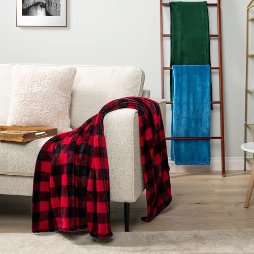 PAVILIA Fleece Blanket Queen Size | Super Soft, Plush, Luxury Flannel Throw | Lightweight Microfiber Blanket for Sofa Couch Bed (Emerald Green, 90x90 inches) - color: Emerald Green, size: 90 x 90 Inches - Queen