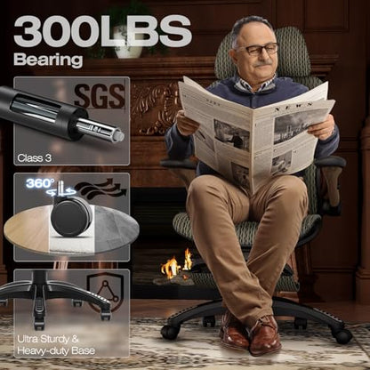 X100 Ergonomic Mesh Office Chair with Footrest, Big and Tall Home Desk Chair with 5D Flip-Up Arms, Adjustable 3D Lumbar Support, Gaming & Executive Computer Chair (Coffee Break) - color: Coffee Break