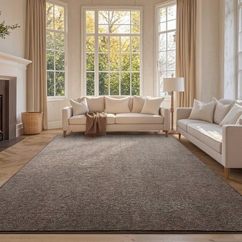7x10 Large Brown/White Area Rug Non-Slip Washable for Living Room Bedroom | Soft丨Stays Put丨Low Pile Thin丨Lays Flat丨Kid & Pet Friendly丨Dorm丨Dining Room丨Nursery丨Playroom丨Indoor丨Laundry丨Carpet丨Home Decor - color: Brown, size: 7' x 10' (Rectangular)