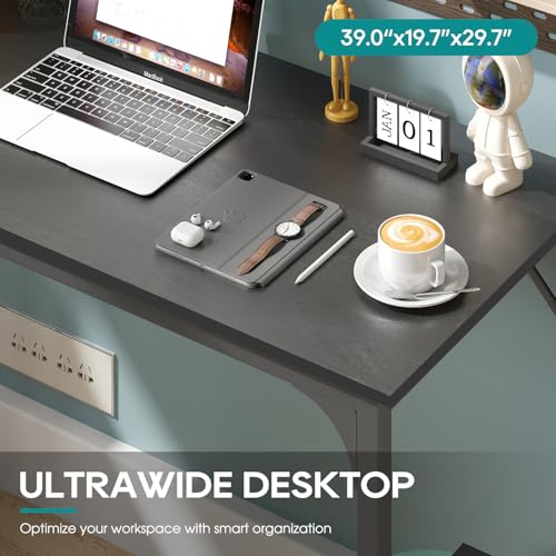 BestOffice Computer Desk,Home Office Desk, Modern Simple Style for Home Office Study Writing (Black, 39 Inch) - color: Black, size: 39 Inch