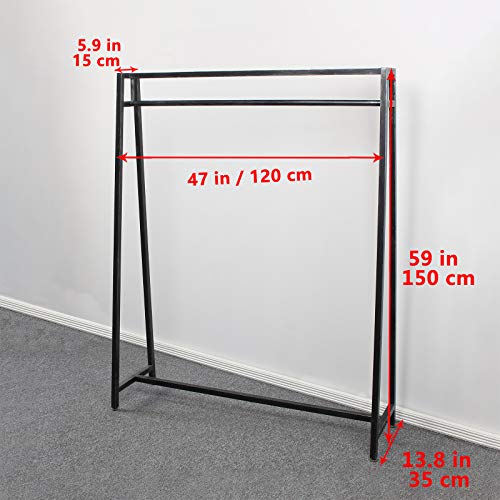 MBQQ Moden Metal Clothes Rack with Clothing Hanging Rack Organizer for Laundry Drying Display Racks Garment Racks,Retro Black - color: Retro Black