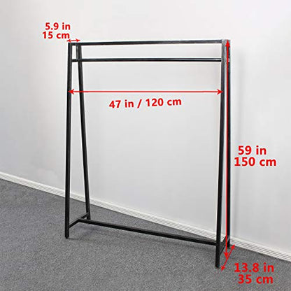 MBQQ Moden Metal Clothes Rack with Clothing Hanging Rack Organizer for Laundry Drying Display Racks Garment Racks,Retro Black - color: Retro Black