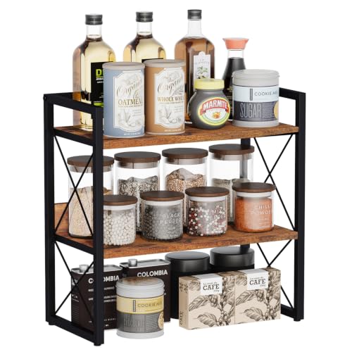 YINMIT 3-Tier Countertop Shelf Organizer, Kitchen Spice Rack for Coffee Bar | Space-saving storage for spices,skincare,toiletries,mugs and jars,for pantry,bathroom vanity,home office and dorm rooms