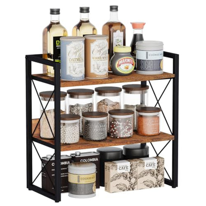 YINMIT 3-Tier Countertop Shelf Organizer, Kitchen Spice Rack for Coffee Bar | Space-saving storage for spices,skincare,toiletries,mugs and jars,for pantry,bathroom vanity,home office and dorm rooms