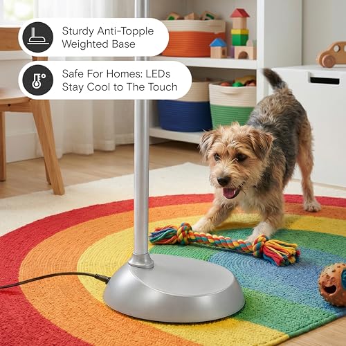 Brightech Litespan Titanium Silver LED Floor Reading Lamp, Energy Efficient, Adjustable Standing, 850-950 Lumens, 12W, 3-Year Warranty - color: Titanium Silver