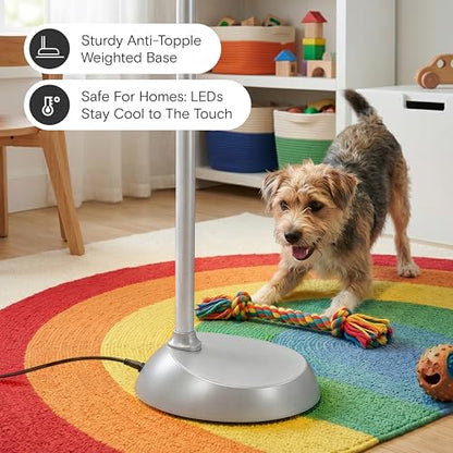 Brightech Litespan Titanium Silver LED Floor Reading Lamp, Energy Efficient, Adjustable Standing, 850-950 Lumens, 12W, 3-Year Warranty - color: Titanium Silver