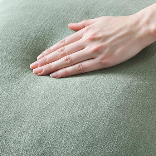 MIULEE Boho Linen Fringe Decorative Throw Pillow Covers Aqua Green 18x18 | Set of 2, Cottagecore Decor, Boho Farmhouse Neutral Pillow Covers, Rustic Couch Cushion Cases for Sofa Bed Living Room - color: Aqua Green, size: 18" x 18" (Pack of 2)