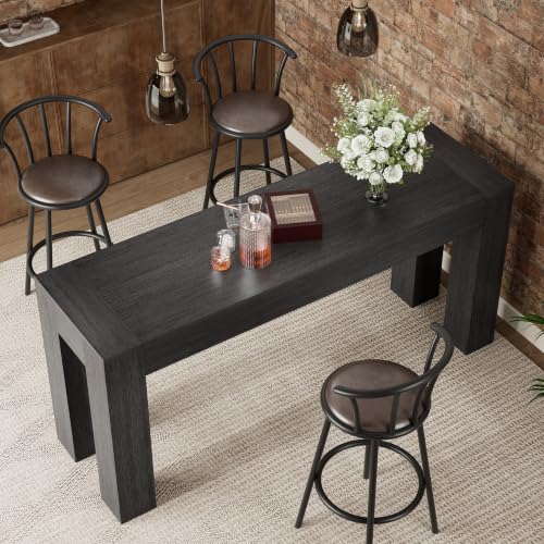 71" Long Bar Table, Rectangular 35.5" Counter Height Table, Double-Sided High Top Pub Table for Home Bar Kitchen Dining Room, Black