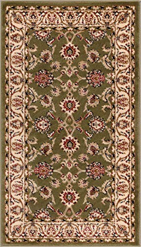 Well Woven Barclay Collection Sarouk Green 2x4 Area Rug - for Entryways, Small Bedrooms, Living Rooms - color: Green, size: 2'3" x 3'11" (Rectangular)