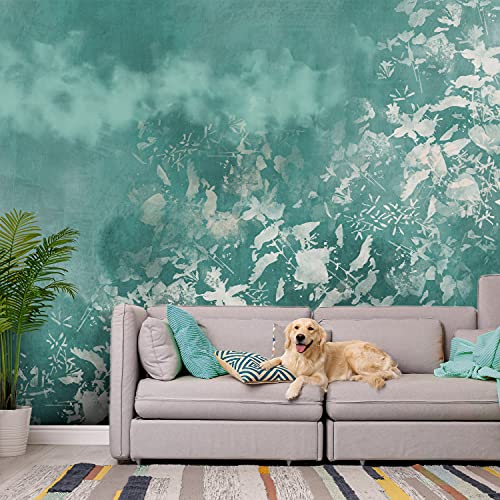 Wall Mural Nature 77x55 in - Peel and Stick Self-Adhesive Wallpaper Removable Large Sticker Foil Wall Decor Print Picture Image Design Botanical Plants White Turquoise b-A-0851-a-a - color: #18, size: 77"Wx55"H Self-Adhesive