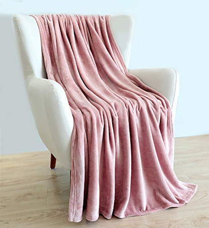 TASTHROW Large Flannel Fleece Throw Blanket, 50×70 Inch - Pink | Cozy Lightweight Thick Blanket - All Seasons Suitable for Women, Men and Kids (Two Pack) - color: Pink, size: Two Pack 50"x70"