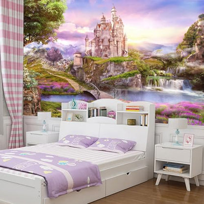 GLWYHY-Children's Room Castle Peel-and-Stick Wall Mural-58 x80 | Self-adhesive, Wallpaper,Cartoon,Bedroom,Wall paintings,Dreamy. - color: Zzsl-04, size: 58"x80"