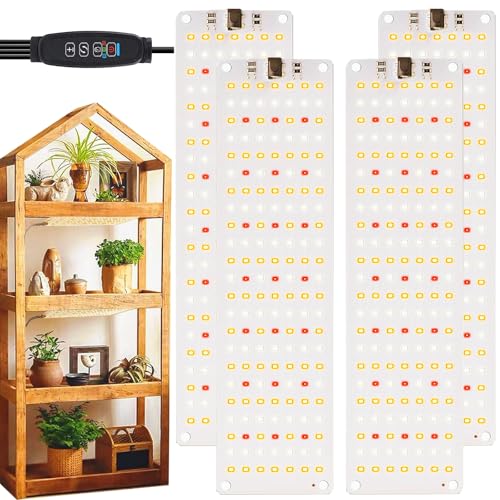 Grow Light,Ultra-Thin Panel Grow Lights for Indoor Plants,644LEDs Full Spectrum Grow Lights for Under Cabinet Plant, Grow Lamp with 3/9/12H Timer,10 Dimmable Levels for Plants Growing (4pcs Pro) - color: 4pcs pro grow lights