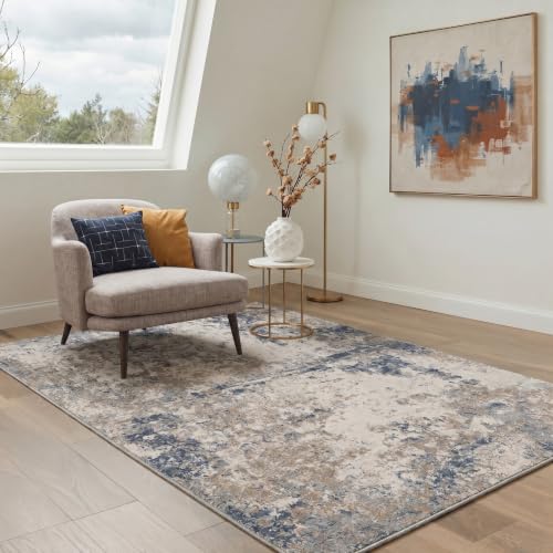 BEIMO 5X7 Modern Abstract Area Rug, Washable Non Slip Soft Living Room Rug | Artistic Rug in Dusty Beige, Soft Faux Wool Rug for Bedroom and Dining Room, Non-Shedding, Easy Care, Lightweight, Low Pile - color: Dusty Beige-4, size: 5' x 7' (Rectangular)