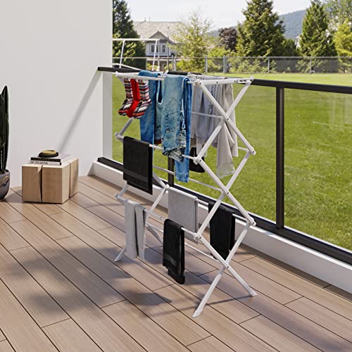 Foldable Drying Rack Clothing,Clothes Drying Rack Folding Indoor and Outdoor Rack,Laundry Drying Rack Collapsible-White… - color: White
