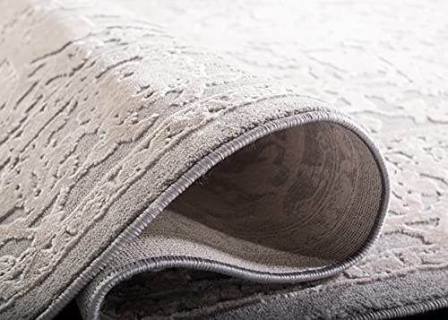 SAFAVIEH Reflection Collection Accent Rug - 2'3" x 4', Light Grey & Cream, , Non-Shedding & Easy Cleaning, Ideal for Foyer, Living Room, Bedroom (RFT665C) - color: Light Grey/Cream, size: 2'3" x 4' (Rectangular)