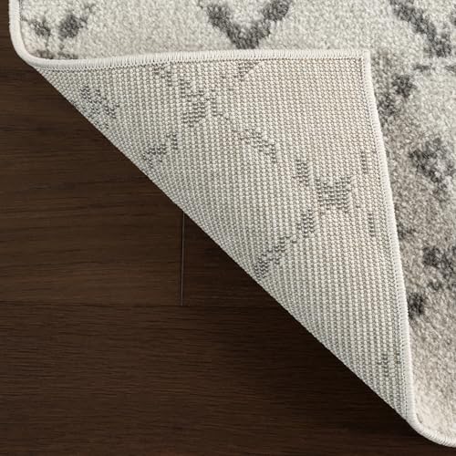 nuLOOM Blythe Grey Trellis Power Loomed Runner Rug, 2' x 18' - color: Blythe Grey, size: 2'6" x 18' (Rectangular)
