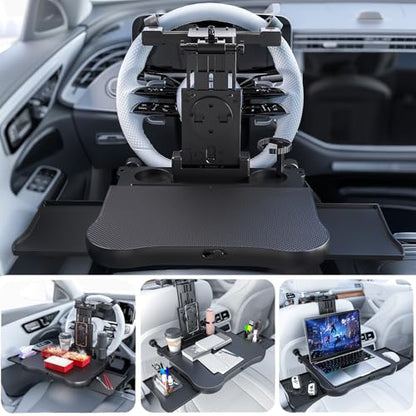 Large Foldable Backseat Tray Table, Car Laptop Desk with Cup Holder, Back Headrest Passenger Food Tray, Phone Tablet Holder, Multifunctional Travel Desk, Car Essentials for Kids & Long Road Trips - size: Backseat Tray