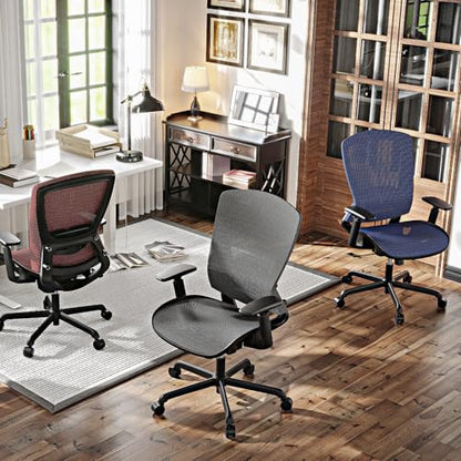 T96 Mesh Office Chair,Ergonomic Computer Desk Chair,Sturdy Task Chair- Adjustable Lumbar Support & Armrests,Tilt Function,Comfort Wide Seat,Swivel Home Office Chair - color: Charcoal