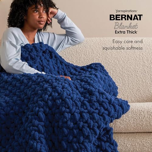 Bernat Blanket Extra Thick Teal Ivy Varg Yarn - 1 Pack of 21.12oz/598.74g - 100% Polyester - #7 Jumbo - 72 Yards - Chunky Yarn for Hand Knitting, Crocheting, Crafts & Amigurumi - color: Teal Ivy, size: 1 Pack, style: Extra Thick