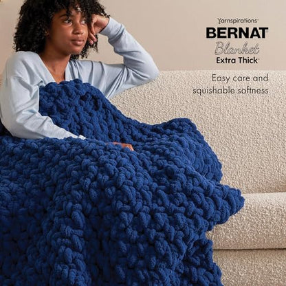 Bernat Blanket Extra Thick Teal Ivy Varg Yarn - 1 Pack of 21.12oz/598.74g - 100% Polyester - #7 Jumbo - 72 Yards - Chunky Yarn for Hand Knitting, Crocheting, Crafts & Amigurumi - color: Teal Ivy, size: 1 Pack, style: Extra Thick