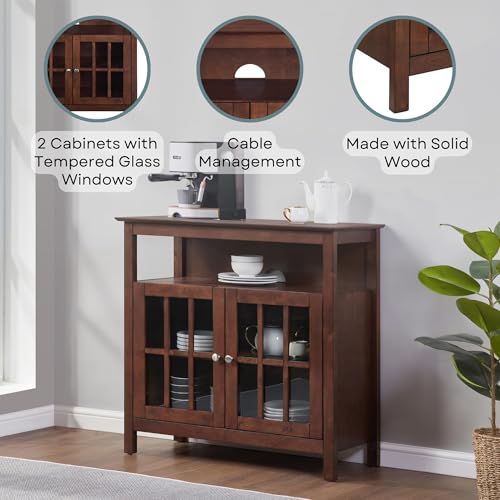 Convenience Concepts Big Sur Highboy TV Stand 36" - Modern Entertainment Center For TVs up to 40", Storage Cabinet for Dining, Living Room, & Entryway, Console Hall Table with Shelves, Espresso - color: Espresso