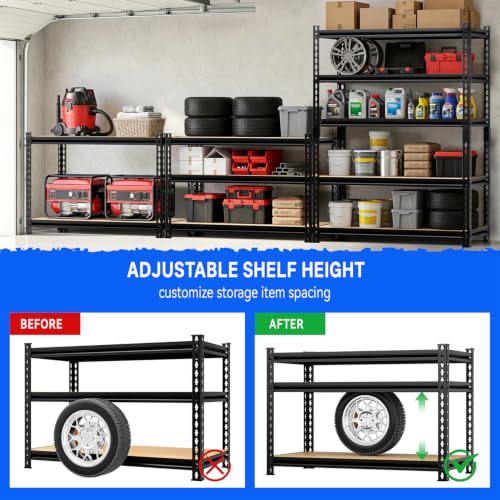 3000LBS Storage Rack,5-Tier Heavy-Duty Storage Shelving,Adjustable Metal Shelves,60" Hx28 Wx12 D Shelf for Warehouse,Garage,Pantry, Kitchen,Office