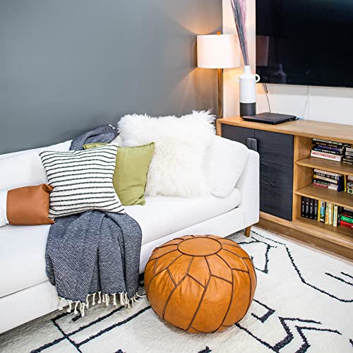 Moderner Pouf Ottoman Pumpkin Color - color: Pumpkin