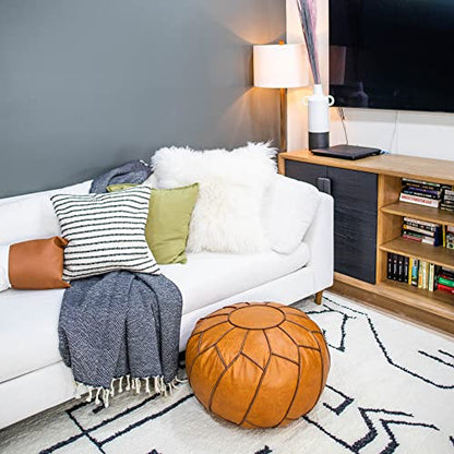 Moderner Pouf Ottoman Pumpkin Color - color: Pumpkin