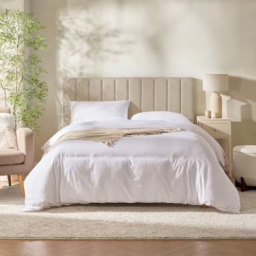 Nestl Upholstered King Headboard - Easy Assemble Channel Stitched Headboard King Size Bed - Wall Mounted Headboards with 3D Soundproof Wall Panels Peel & Stick Floating Headboards, Beige - color: 03-beige, size: King