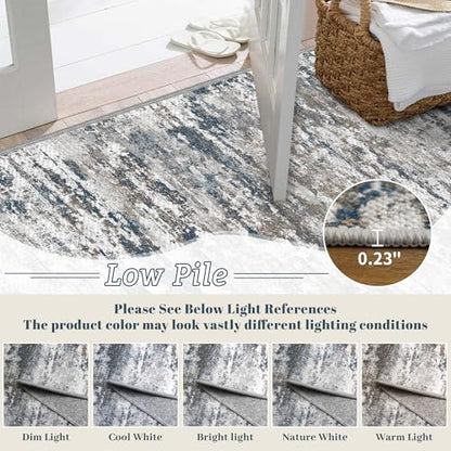 Entryway Runner Rug 2x4ft,Non Slip Carpet Runner,Multi | Machine Washable Runner Rug with Silicone Backing; Stain Resistant Surface for Entryways, Kitchens and High Traffic Areas - color: Abstract-multi, size: 2' x 4' (Runner)