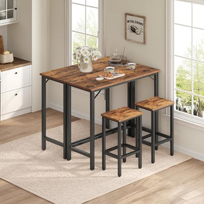 MAHANCRIS Narrow Bar Table, 63-Inch Pub Table for Dining Room, Counter Bar Tables with Sturdy Metal Frame, Connectable Bar Table, Multifunctional Console Table, Rustic Brown BTHR1601 - color: Rustic Brown