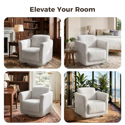 Swivel Accent Chairs Set of 2, Fully Assembled Chenille Barrel Chairs, Gray | 360° Swivel chairs set of 2, 350 lbs capacity, solid wood frame, ergonomic reading chair, modern accent chair for bedroom - color: Grey, size: Set of 2