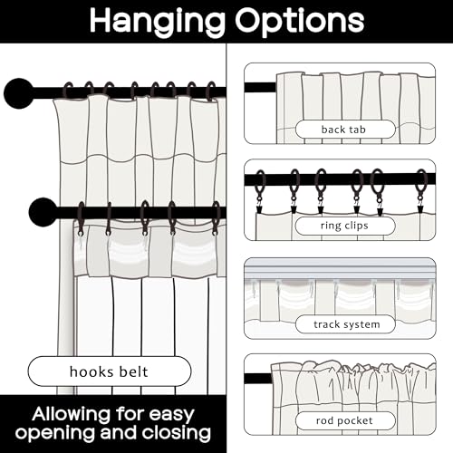 63 Inch Length Natural Linen Blackout Curtains, Rod Pocket Black Out Thermal Insulated Curtain Drapes for Bedroom 63 in Long 2 Panels Set - color: Natural Linen, size: 50"W x 63"L (Pack of 2)